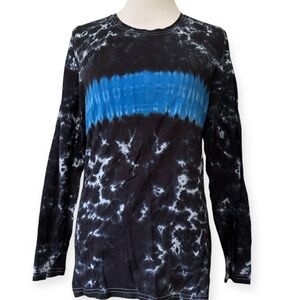 Custom Police Thin Blue Line Long Sleeve Tie Dye Shirt